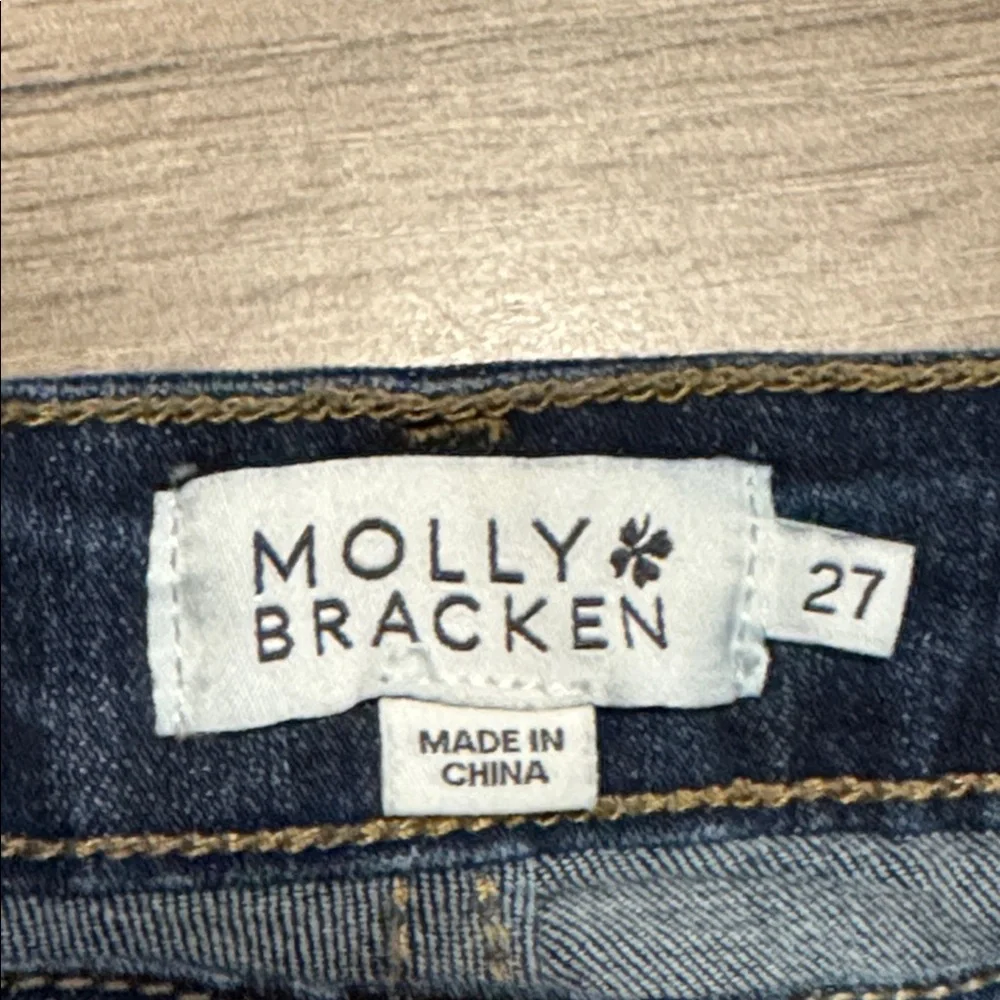 Molly Bracken Blue Flare Jeans women’s size 27 flare 7/8 length‎ medium wash